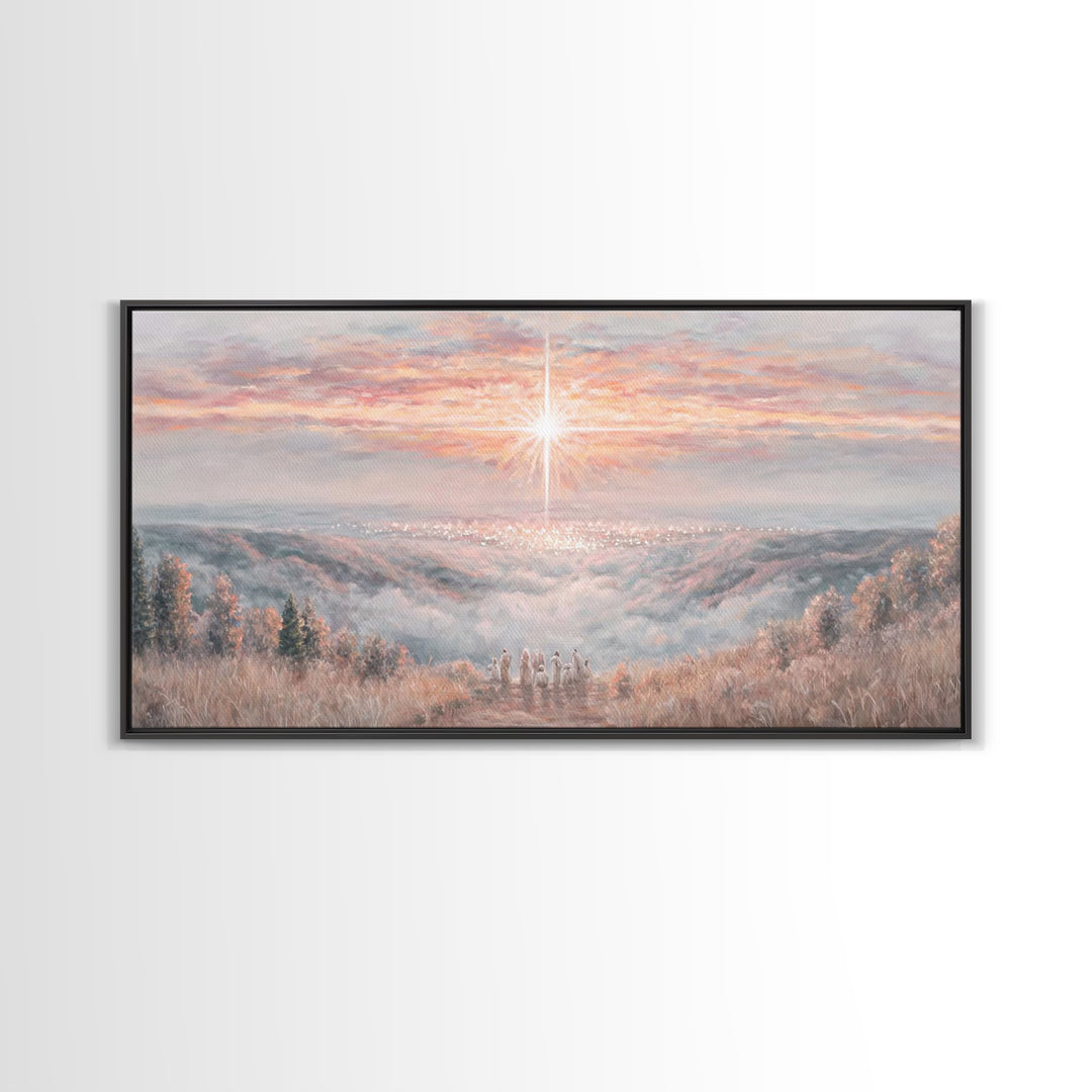 Dawn of Bethlehem – Framed Canvas Print – Christmas Wall Art – Christian Art Canvas – Christian Painting – Christmas Art Work – Christian C