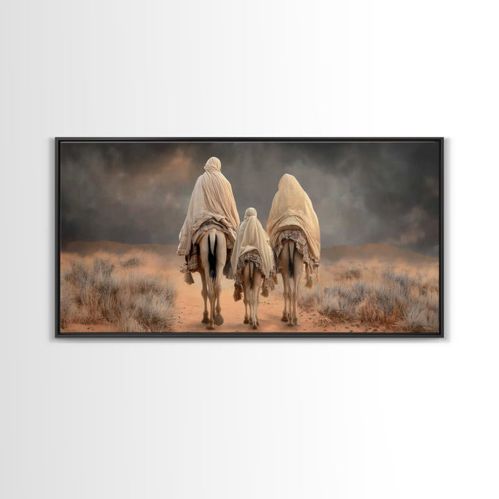 Holy Journey – Framed Canvas Print – Christian Wall Art – Jesus Painting – Christian Art Canvas – Christmas Art – Christian Decor – Christi