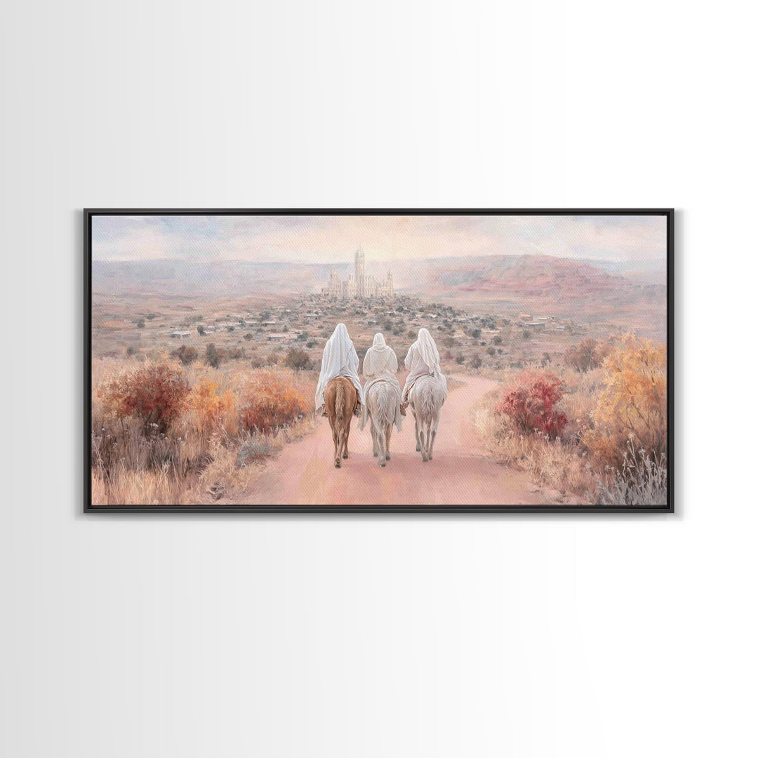 Road to Bethlehem – Framed Canvas Print – Christian Christmas Art – Framed Christmas Wall Art – Christian Art Canvas – Christmas Art Prints