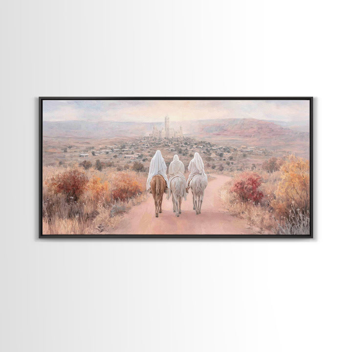 Road to Bethlehem – Framed Canvas Print – Christian Christmas Art – Framed Christmas Wall Art – Christian Art Canvas – Christmas Art Prints