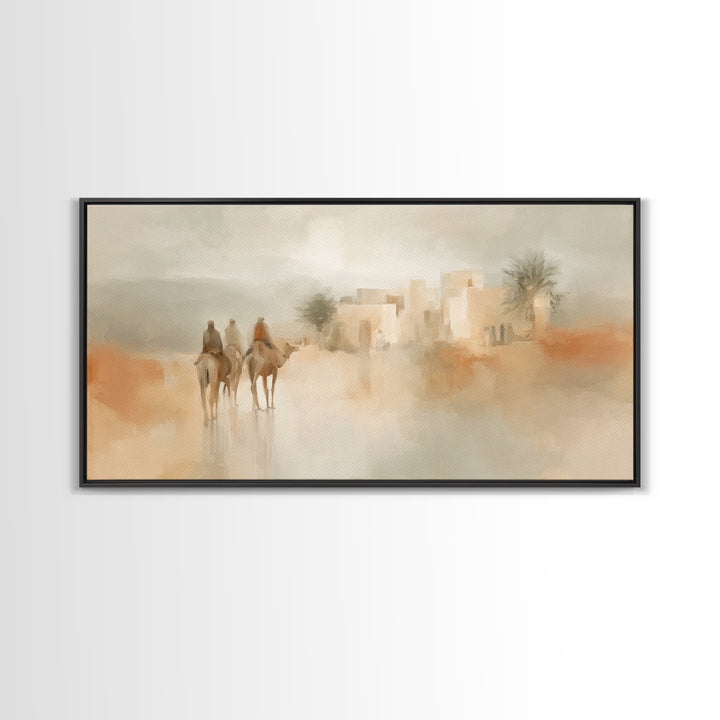 Humble Arrival – Framed Canvas Print – Christian Art Canvas – Christian Painting – Christmas Art – Christian Christmas Decor – Christian Wa