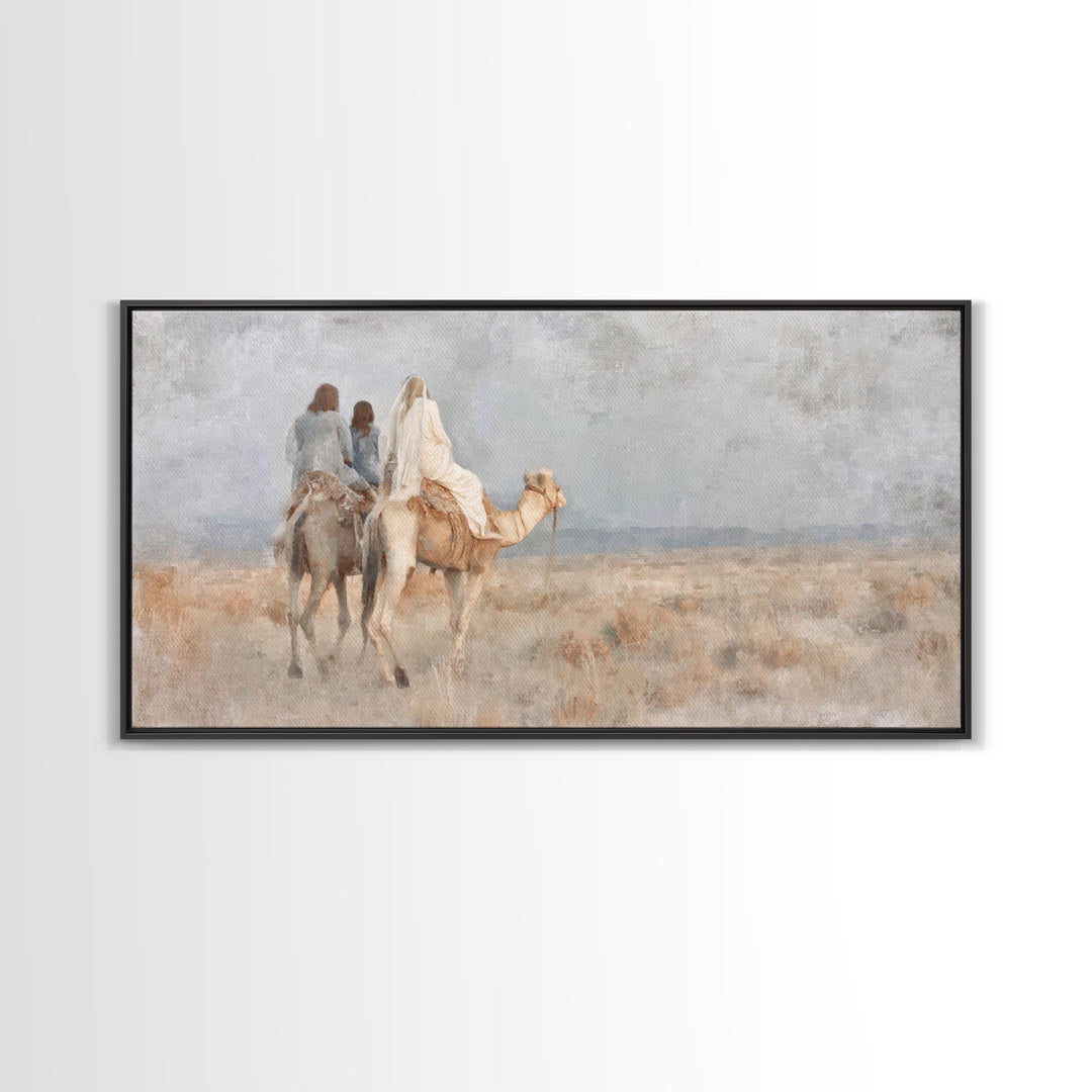 Bethlehem Journey – Framed Canvas Print – Christian Wall Art – Christian Art Canvas – Subtle Christian Art – Christmas Wall Art – Jesus Pai