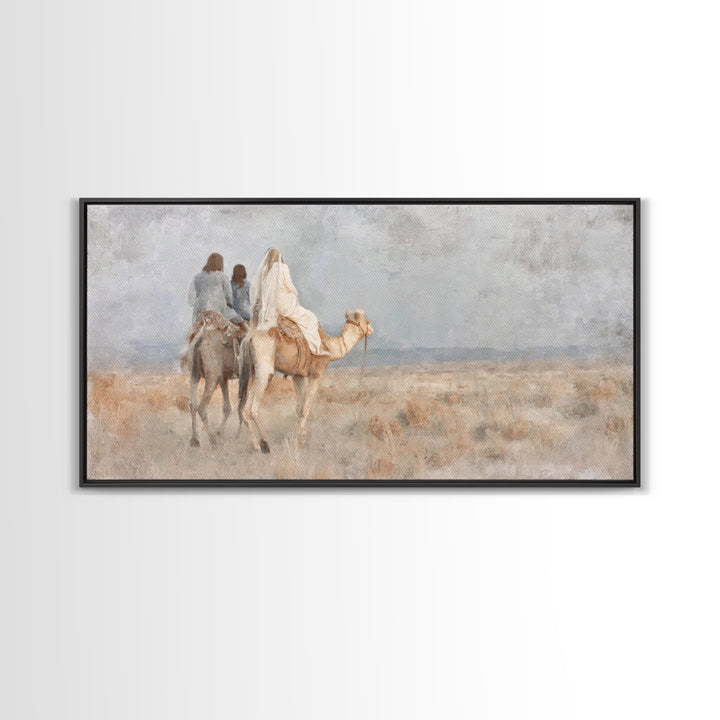 Bethlehem Journey – Framed Canvas Print – Christian Wall Art – Christian Art Canvas – Subtle Christian Art – Christmas Wall Art – Jesus Pai