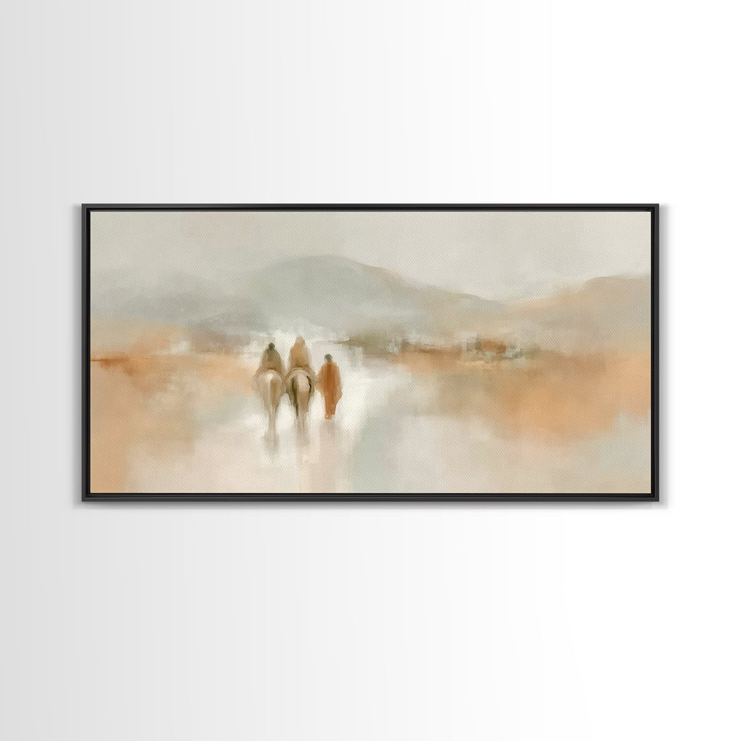Guiding Pilgrims – Framed Canvas Print – Christian Wall Art – Christian Art Canvas – Christmas Art – Christian Christmas Art – Xmas Art