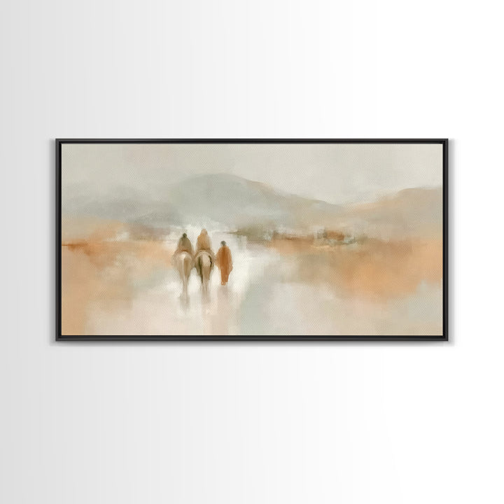 Guiding Pilgrims – Framed Canvas Print – Christian Wall Art – Christian Art Canvas – Christmas Art – Christian Christmas Art – Xmas Art