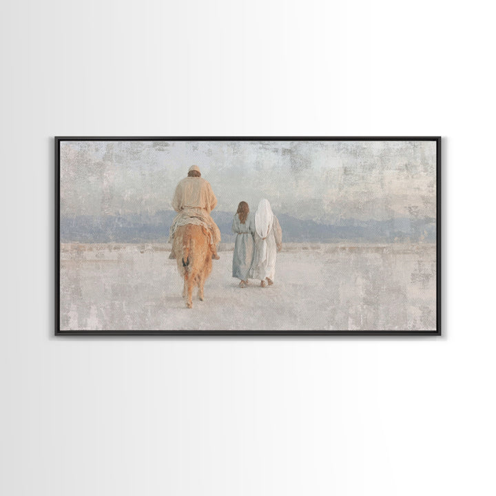 Holy Journey | Framed Canvas Print | Christian Wall Art | Christian Art Canvas | Jesus Painting | Christmas Art | Christmas Canvas