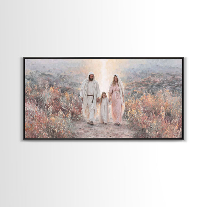 Family Blessing – Framed Canvas Print – Christian Wall Art – Christian Art Canvas – Jesus Painting – Christmas Art – Christian Decor