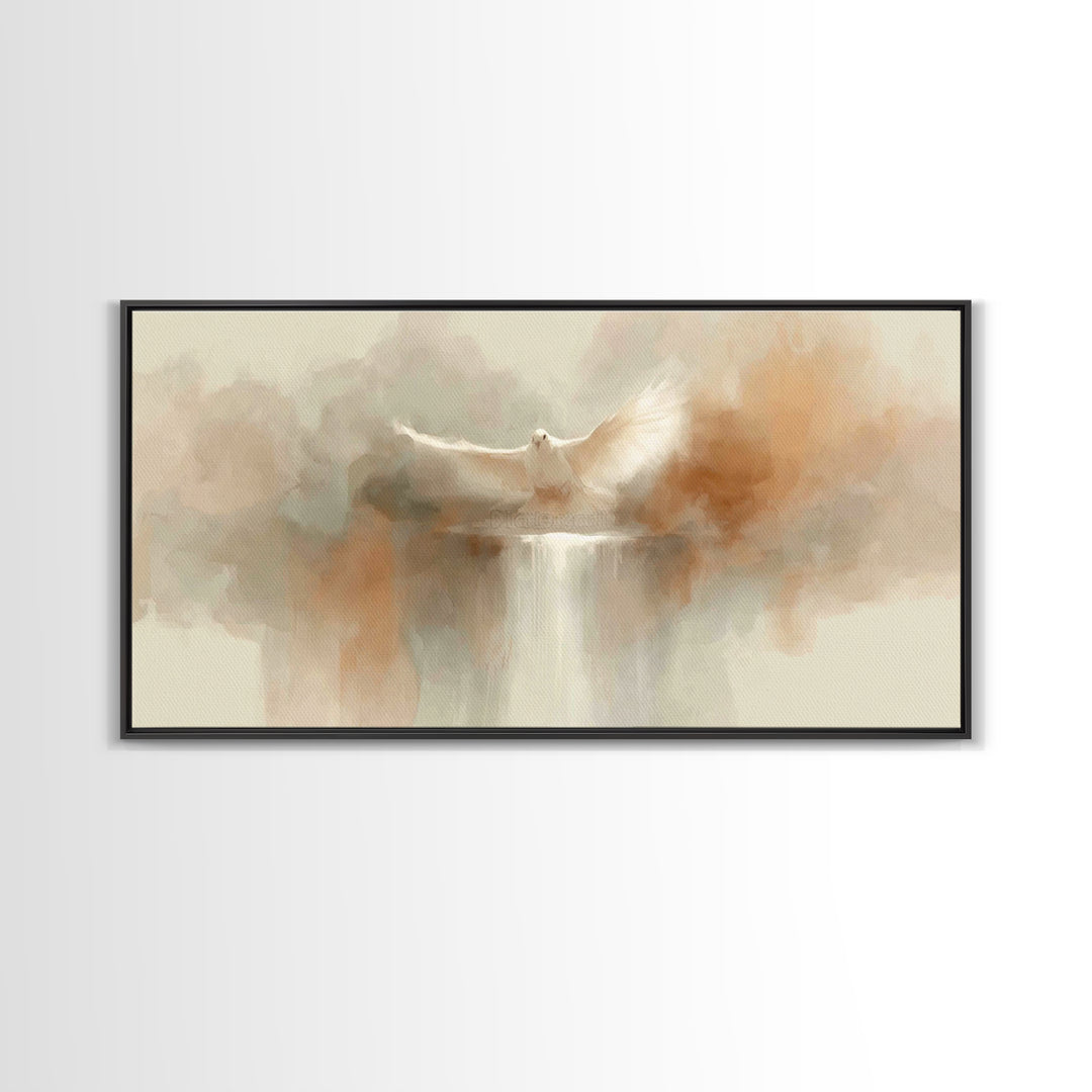 Wings Of Peace – Framed Canvas Print – Christian Wall Art – Christian Art Canvas – Christian Painting – Christmas Art – Christian Decor