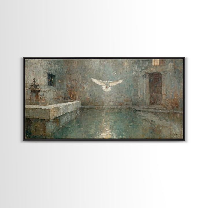 Holy Light Ascending | Framed Canvas Print | Christian Art Canvas | Christian Wall Art | Christian Painting | Christmas Art | Christian Dec