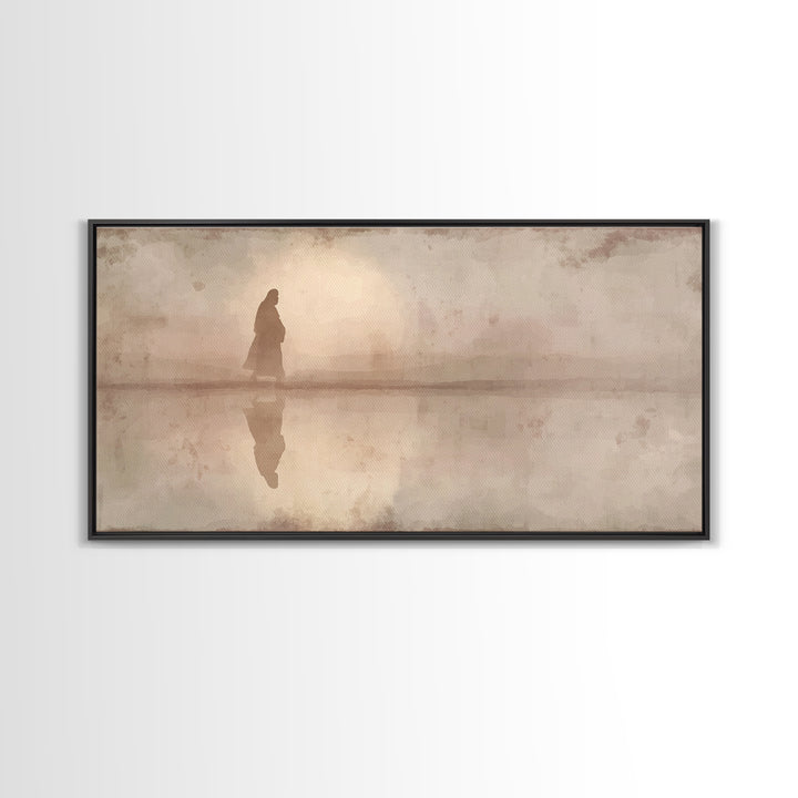 Quiet Desert Path - Framed Canvas Print - Jesus Canvas Art - Subtle Christian Art - Christian Gift - Christian Art Painting