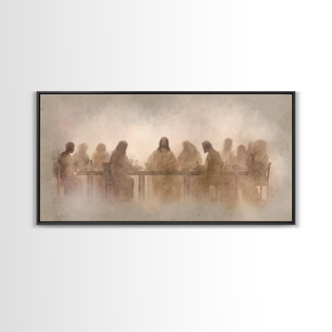 Eternal Communion – Framed Canvas Print – Christian Art Print – Christian Wall Art – Minimalist Christian Art – Subtle Christian Paintings