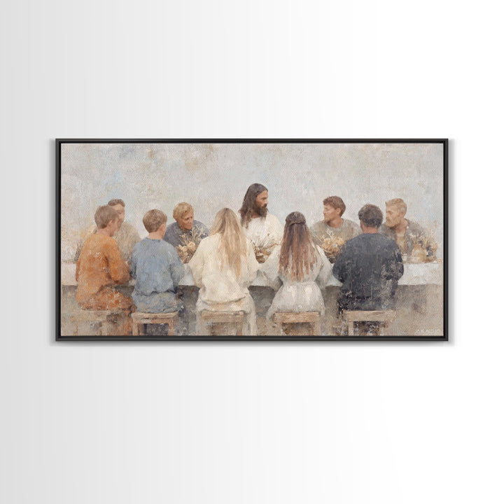 Bread Of Grace, Framed Canvas Print, Christian Wall Art, Christian Art Canvas, Large Christian Painting, Jesus Painting, Modern Christian A