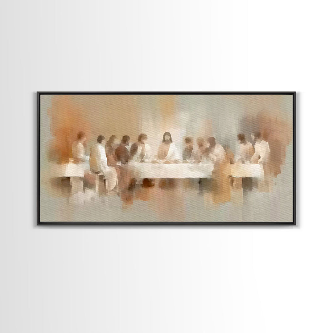 Sacred Supper Light – Framed Canvas Print – Christian Wall Art – Jesus Painting – Christian Art Canvas – Christmas Art – Christian Decor