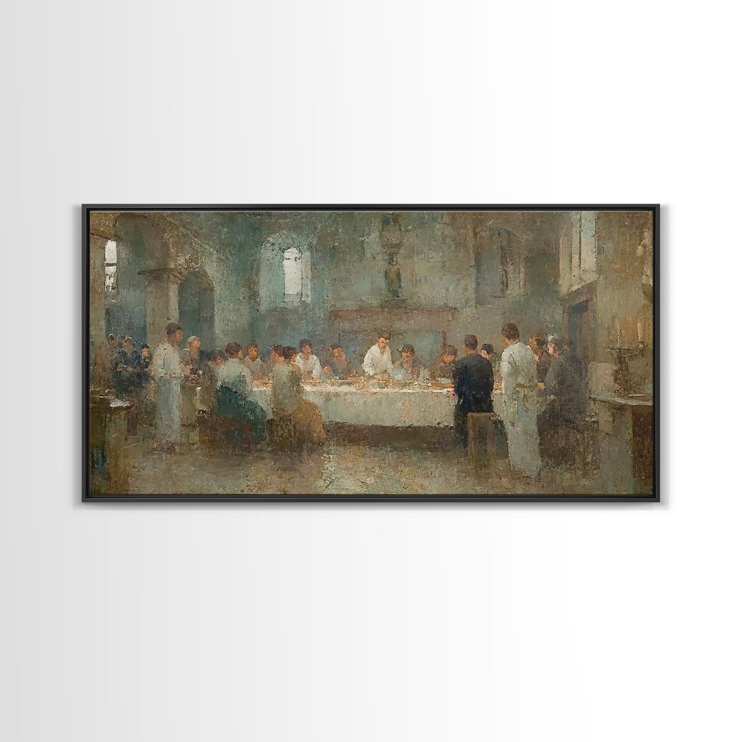 Sanctuary Feast Echo | Framed Canvas Print | Christian Wall Art | Jesus Canvas Art | Christian Art Print | Christmas Art | Christian Decor