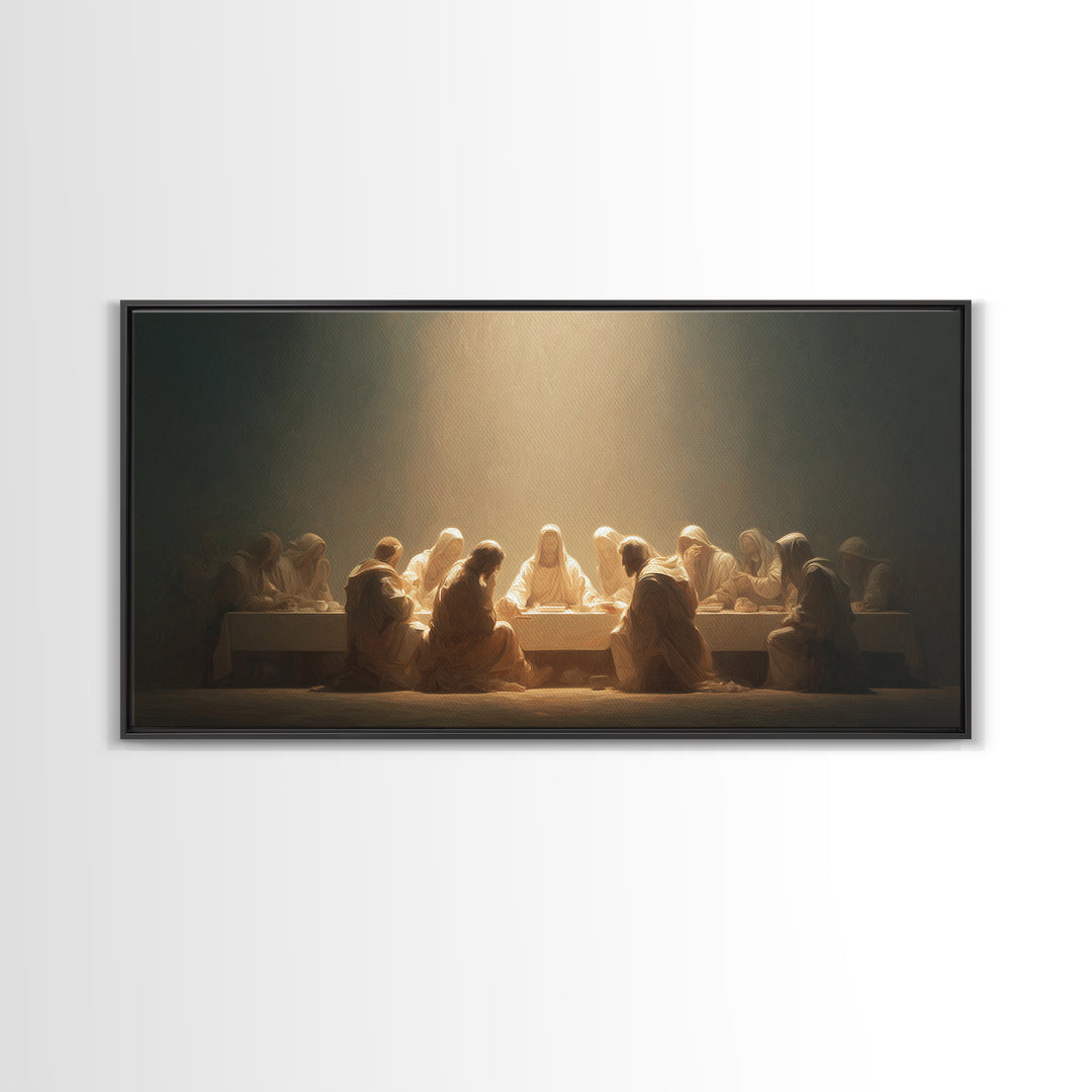 Radiant Supper Realm, Framed Canvas Print, Christian Painting, Jesus Canvas Art, Christian Art Print, Christmas Art, Christian Decor