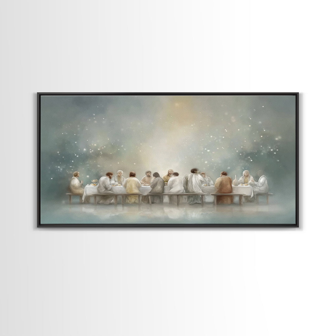 Blessed Table Dawn | Framed Canvas Print | Christian Wall Art | Jesus Painting Canvas | Christian Art Print | Christmas Art | Christian Dec