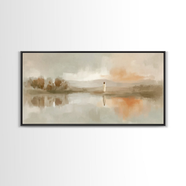 Horizon Of Mercy - Framed Canvas Print - Christian Wall Art - Unique Christian Art - Modern Christian Painting - Christian Christmas Art