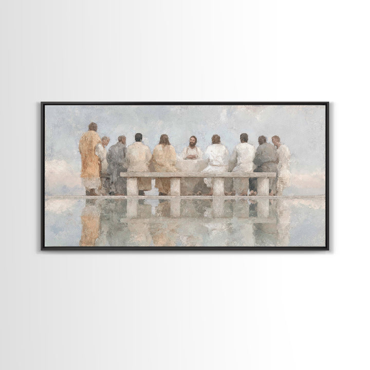 Dawn Of Fellowship | Framed Canvas Print | Christian Art Canvas | Christian Wall Art | Jesus Painting | Christian Christmas Art | Christian