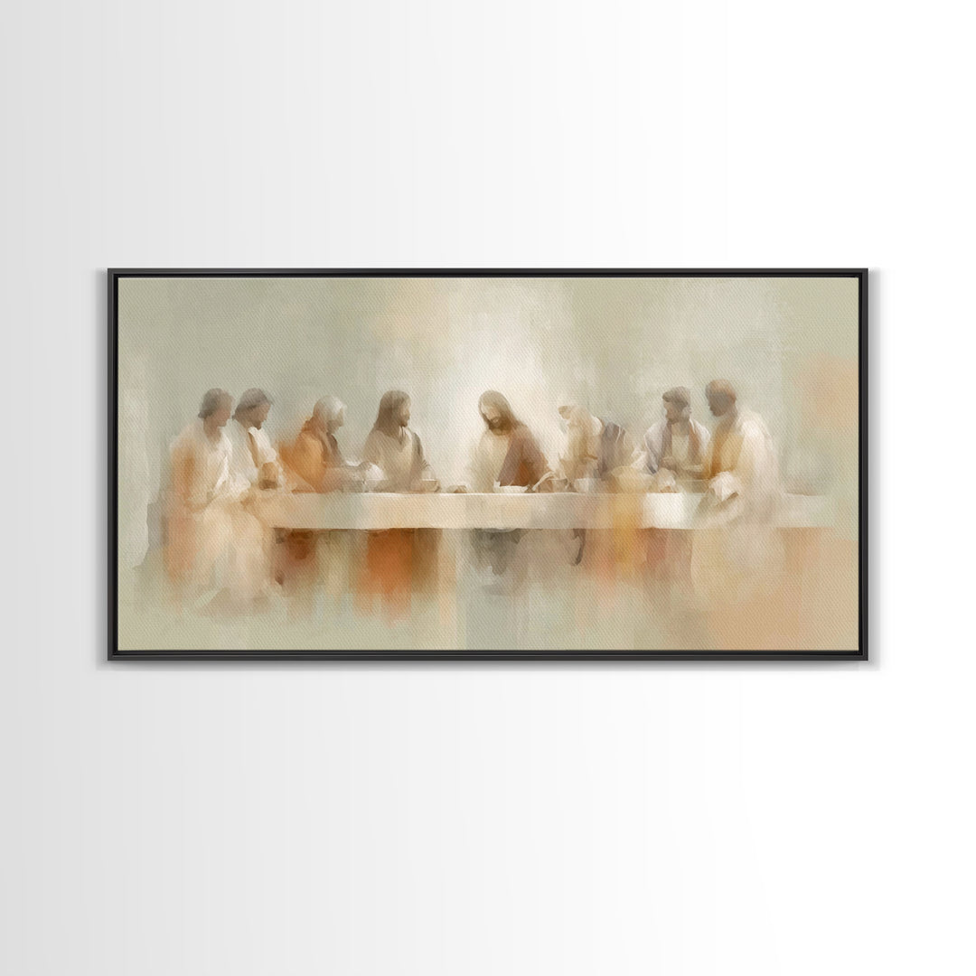 Radiant Supper Light | Framed Canvas Print | Christian Wall Art | Christian Art Canvas | Jesus Painting | Modern Christian Art | Christian