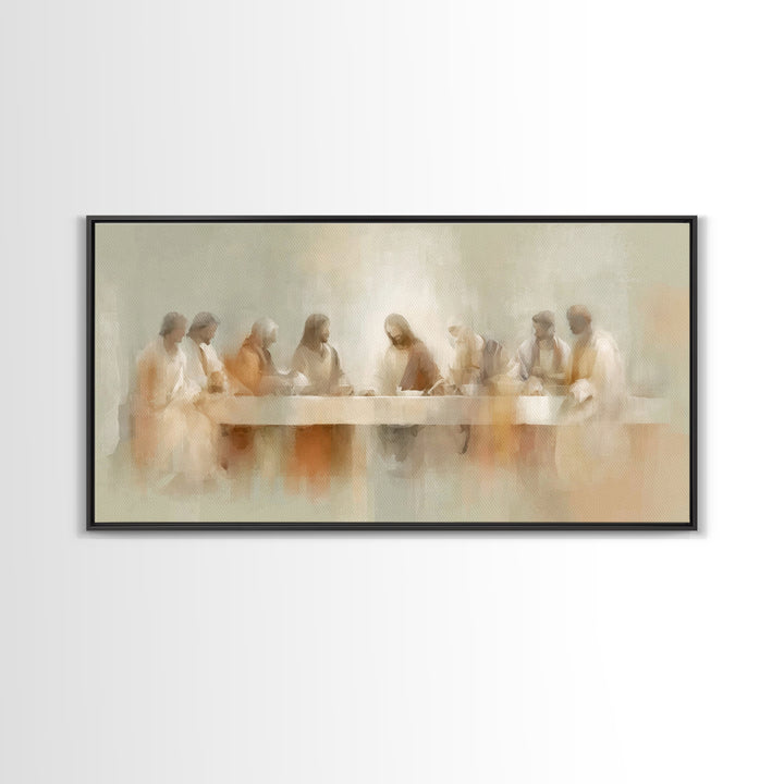 Radiant Supper Light | Framed Canvas Print | Christian Wall Art | Christian Art Canvas | Jesus Painting | Modern Christian Art | Christian