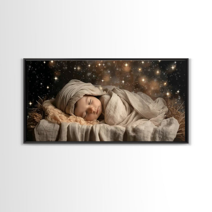 Starborn Child | Framed Canvas Print | Christian Christmas Art | Christian Art Canvas | Jesus Christmas Art | Christian Wall Art | Christma