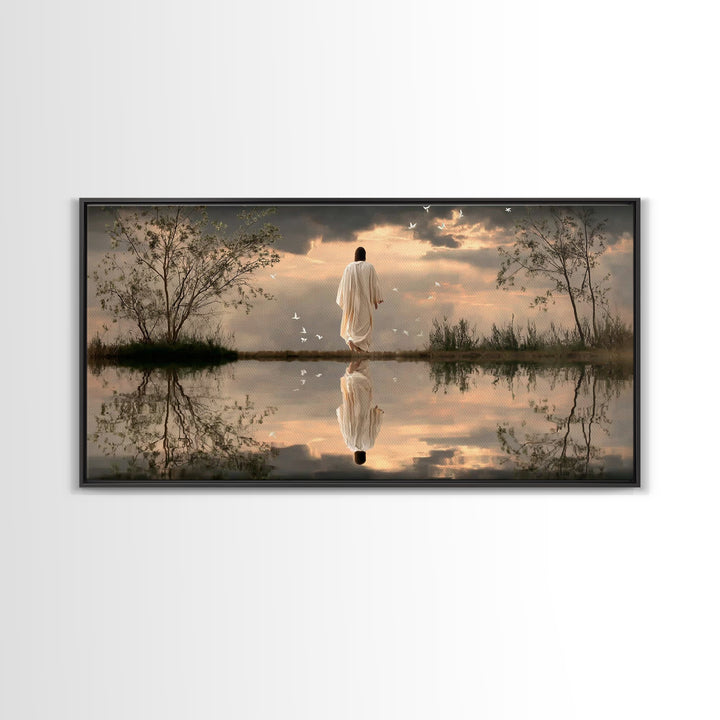 Path Of Peace – Framed Canvas Print – Christian Wall Art – Jesus Painting – Christian Art Canvas – Modern Christian Art