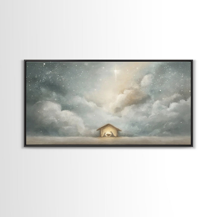 Star Of Bethlehem – Framed Canvas Print – Christian Christmas Art – Christian Wall Art – Christian Art Print – Christmas Decor – Modern Chr