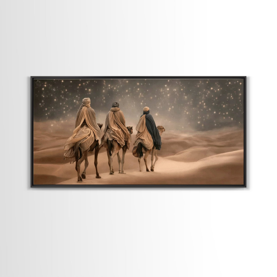 Three Kings Path – Framed Canvas Print – Christmas Wall Art – Christian Art Canvas – Jesus Christmas Art – Christian Painting – Christmas A