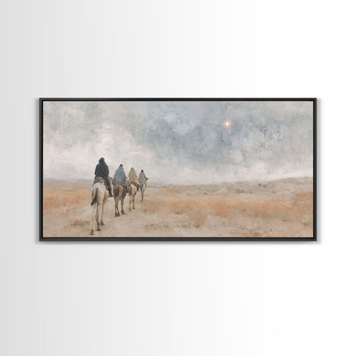 Journey Of Faith – Framed Canvas Print – Christian Art Canvas – Christmas Wall Art – Christian Christmas Art – Christian Gift – Jesus Paint