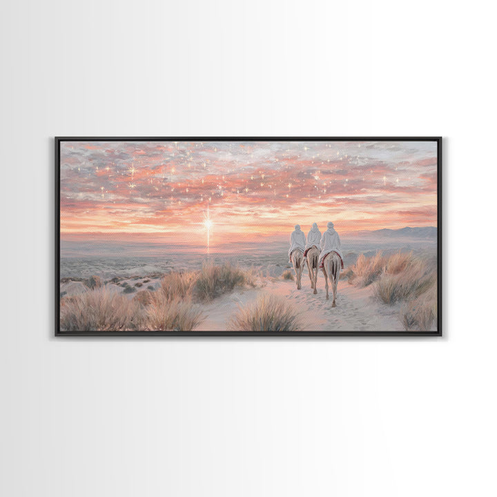 The Guiding Star – Framed Canvas Print – Christian Wall Art – Christian Art Canvas – Christian Christmas Art – Jesus Painting
