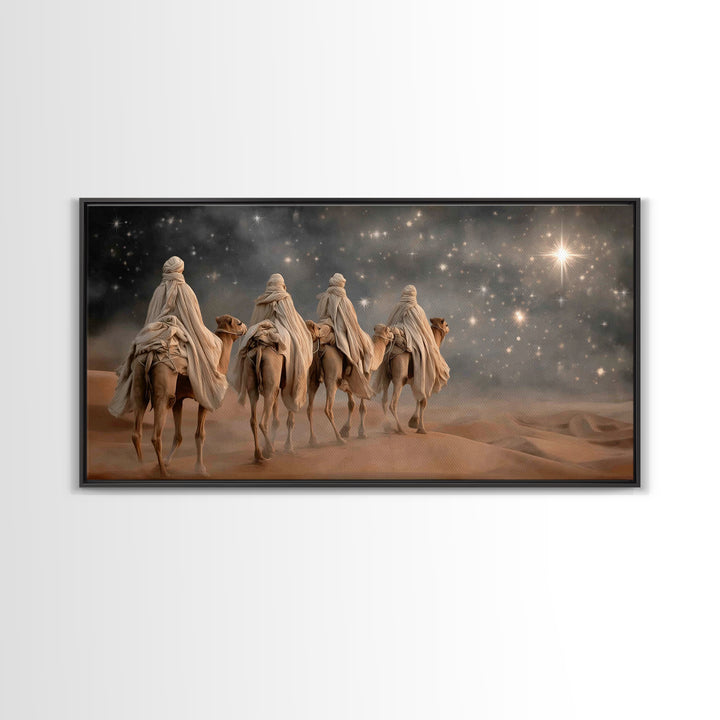 Holy Star Rising, Framed Canvas Print, Christian Wall Art, Christmas Canvas Wall Art, Christian Art Canvas, Moody Christmas Art, Jesus Chri