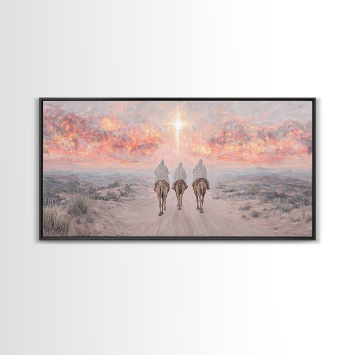 Pilgrims Of Hope | Framed Canvas Print | Christian Christmas Art | Christian Art Canvas | Christmas Wall Art | Modern Christian Art | Chris