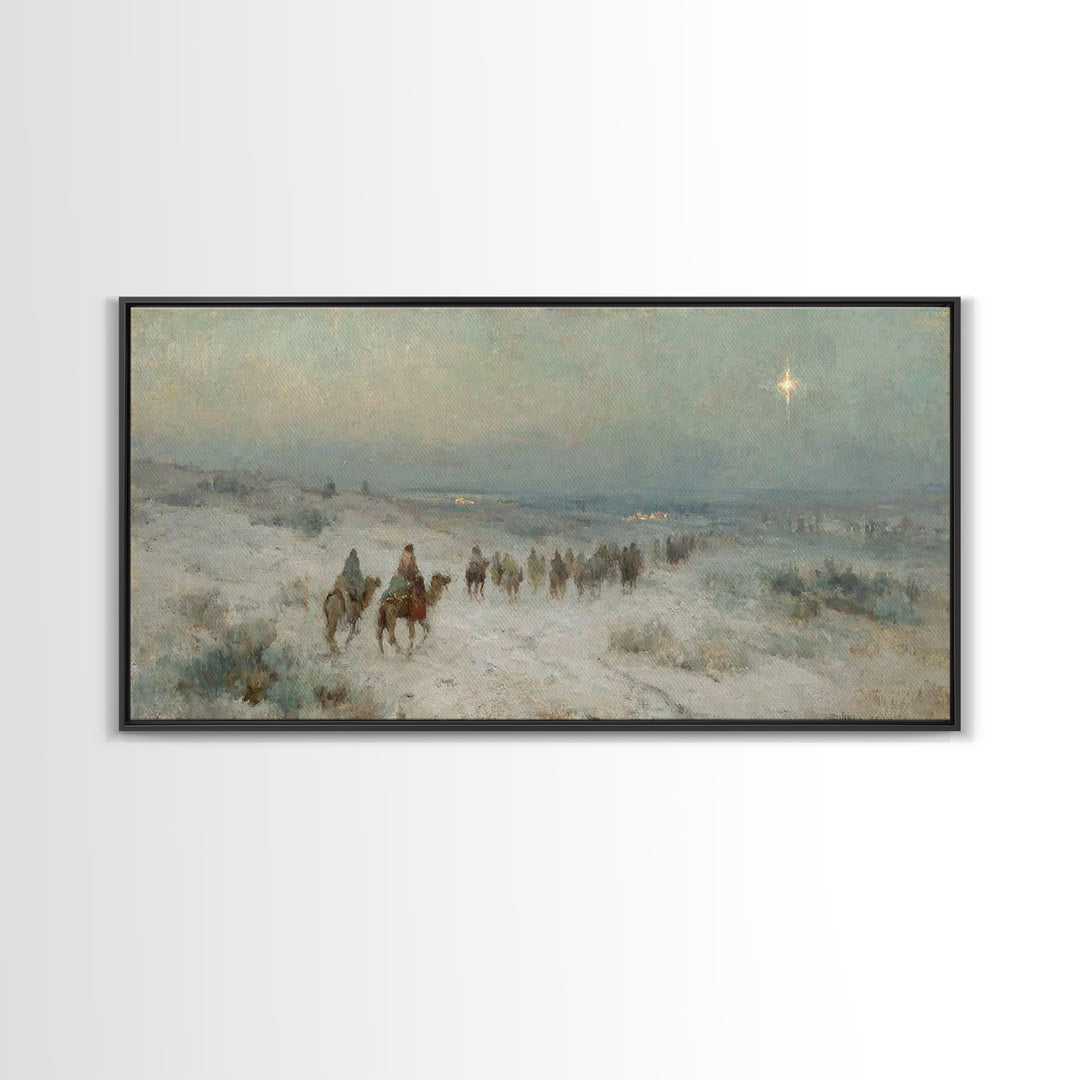 Light Of Bethlehem | Framed Canvas Print | Christian Wall Art | Christmas Art Prints | Christian Art Canvas | Vintage Christmas Art | Chris