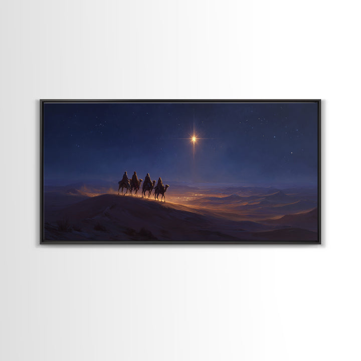 Guiding Star – Framed Canvas Print – Christian Wall Art – Christmas Art – Jesus Christmas Art – Christian Gift Ideas – Christmas Canvas Wal