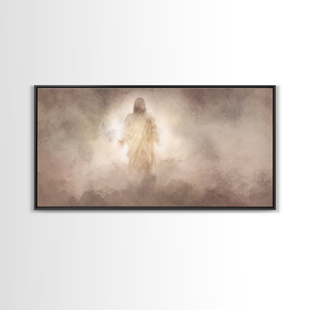 Heavenly Glory | Framed Canvas Print | Christian Art Canvas | Jesus Painting | Christian Wall Art | Christian Decor | Modern Christian Art
