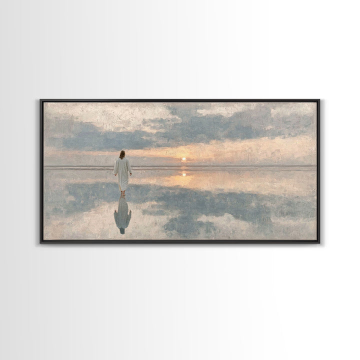 Dawn Of Mercy – Framed Canvas Print – Christian Art Print – Christian Wall Art – Jesus Art Print – Subtle Christian Paintings