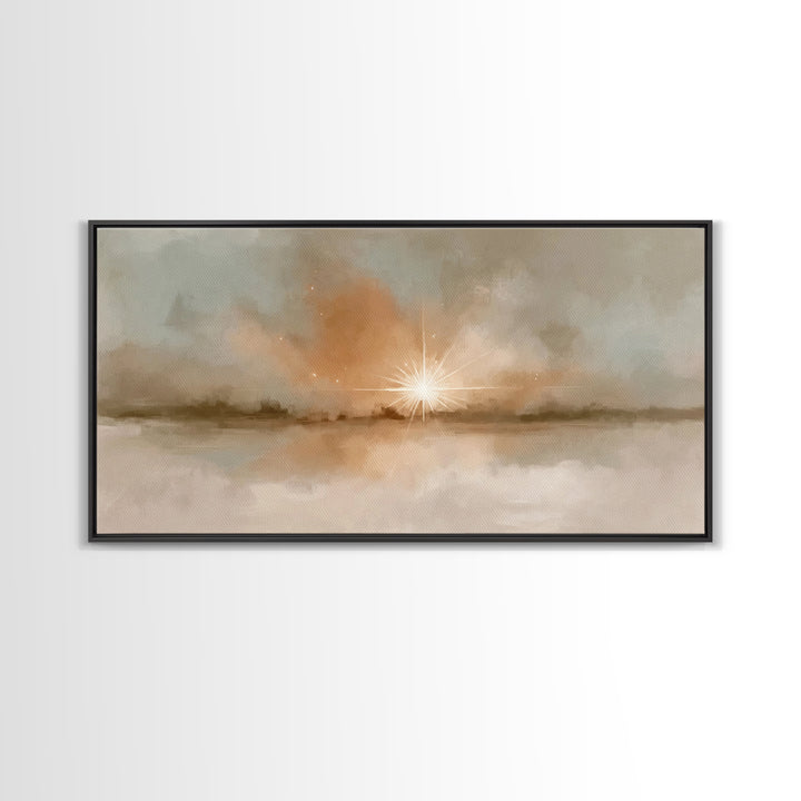 Dawn Star Light – Framed Canvas Print – Christian Wall Art – Christian Art Canvas – Christmas Art – Moody Christmas Art – Christian Decor