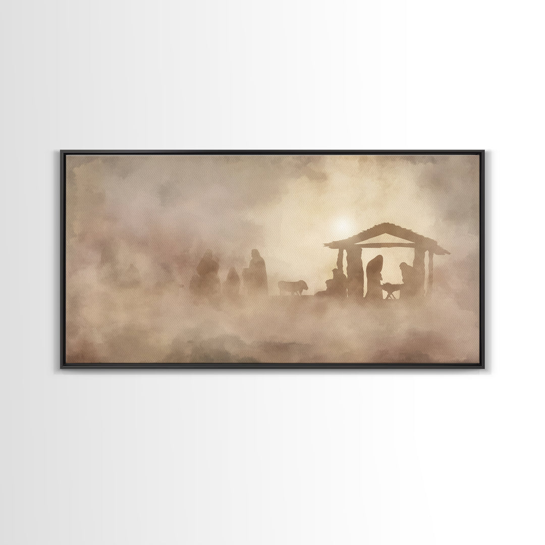 Starborn Night Peace | Framed Canvas Print | Christian Wall Art | Jesus Art Print | Christmas Art | Christian Christmas | Christian Decor