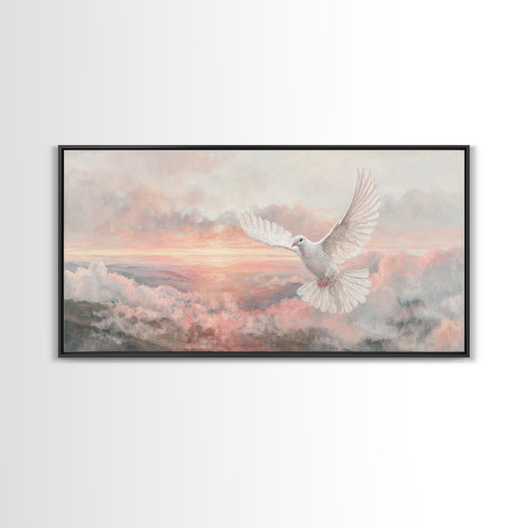 Spirit Of Light – Framed Canvas Print – Christian Wall Art – Christian Art Print – White Christmas Art – Christian Christmas Art