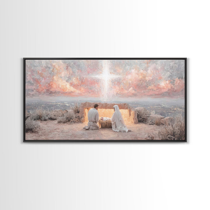 The Guiding Star – Framed Canvas Print – Christian Wall Art – Christian Art Canvas – Jesus Christmas Art – Christian Christmas Art