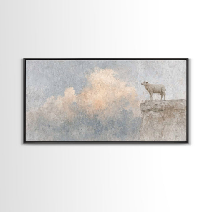 Shepherd’s Vigil – Framed Canvas Print – Christian Wall Art – Christian Art Work – Subtle Christian Art – Pastoral Scenery – Christian Gift