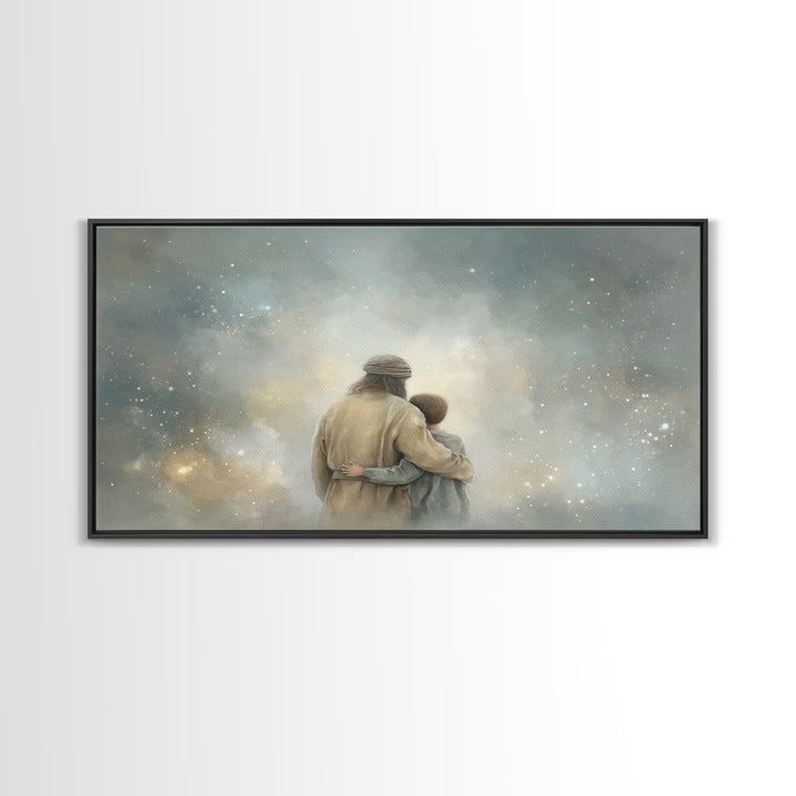 Horizon Blessing - Framed Canvas Print - Christian Art Work - Christian Art Canvas - Jesus Painting - Christian Decor - Christmas Art Print