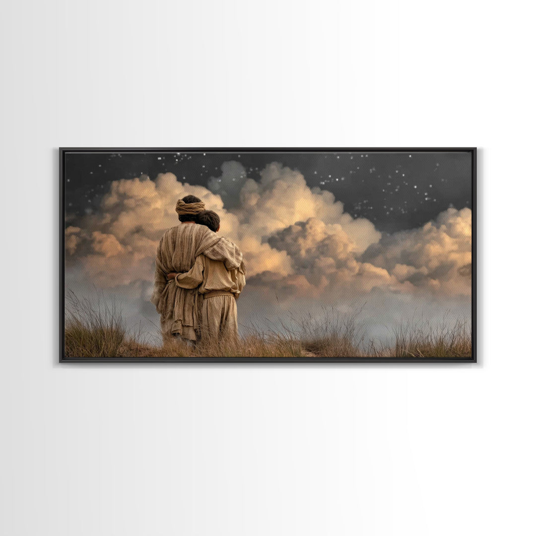 Starry Covenant - Framed Canvas Print - Christian Christmas Art - Christian Wall Art - Christian Decor - Jesus Painting - Christian Art Can