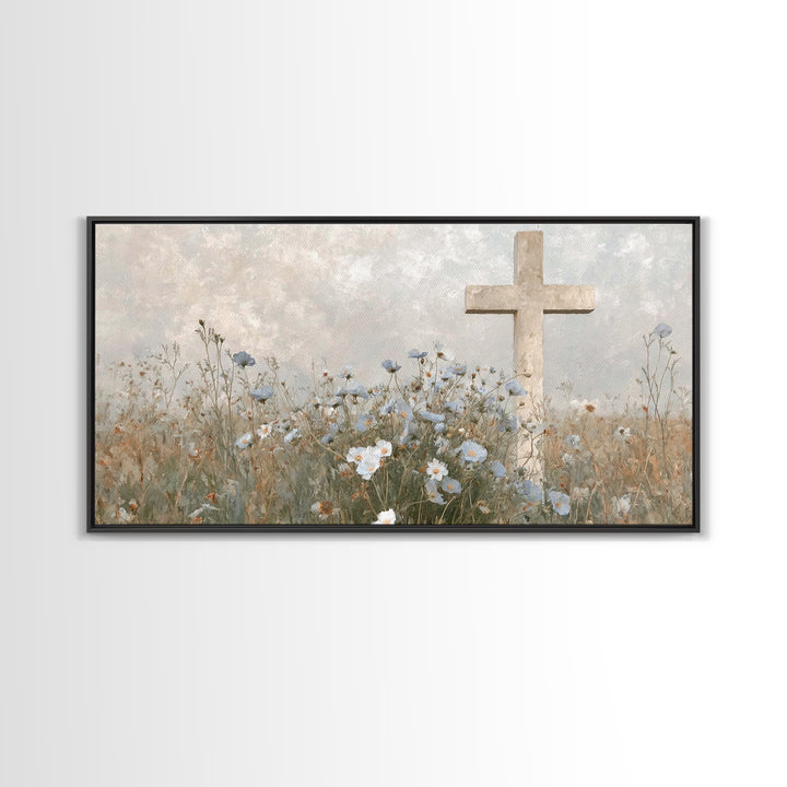 Blossoms Of Grace – Framed Canvas Print – Christian Wall Art – Christian Art Canvas – Jesus Painting – Vintage Christian Art – Christian De