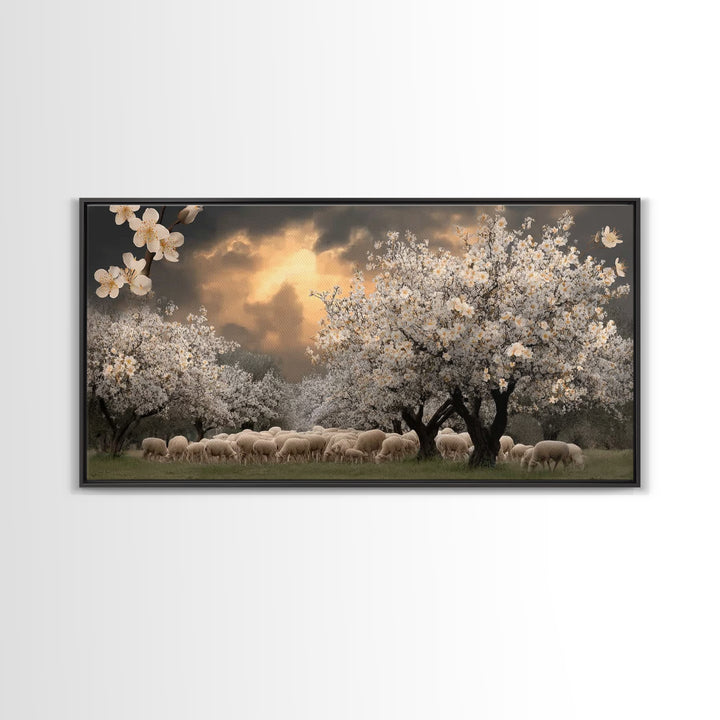 Evening Orchard Light | Framed Canvas Print | Christian Art Canvas | Christian Wall Art | Christmas Art | Jesus Painting | Christian Decor