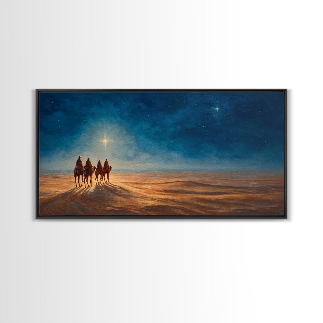 Three Kings Rising – Framed Canvas Print – Christian Art Canvas – Christian Wall Art – Christmas Art – Christian Christmas Art – Christian