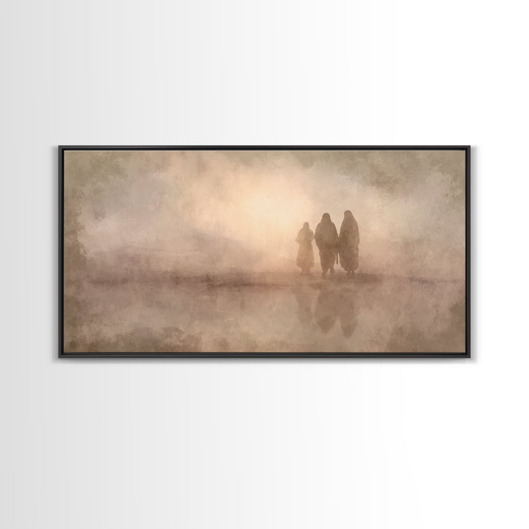 Desert Pilgrimage, Framed Canvas Print, Christian Wall Art, Christian Art Canvas, Moody Christmas Art, Christian Decor, Faith Art