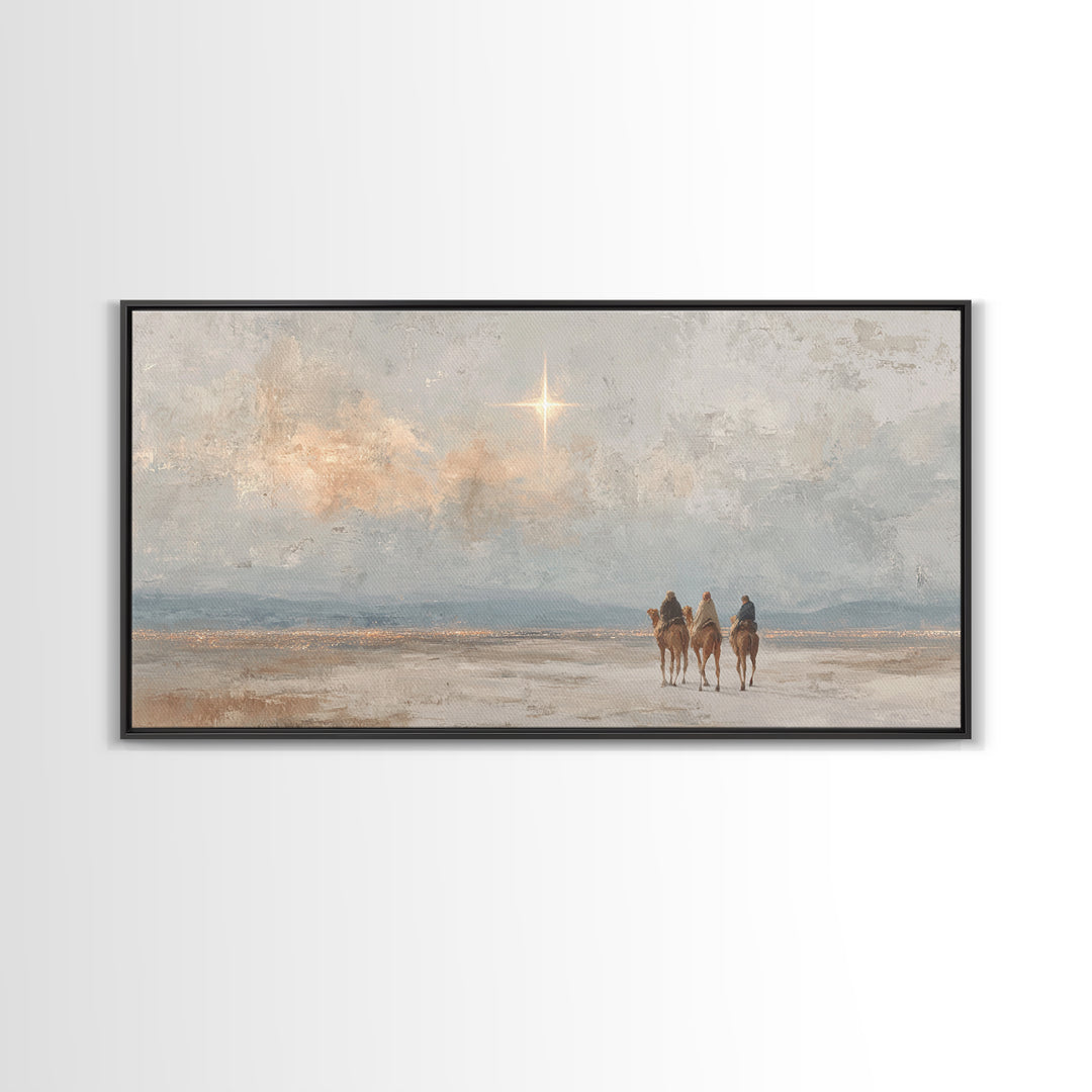 Starward Journey, Framed Canvas Print, Christmas Wall Art, Christian Art Canvas, Christian Christmas Art, Unique Christian Art, Christian G