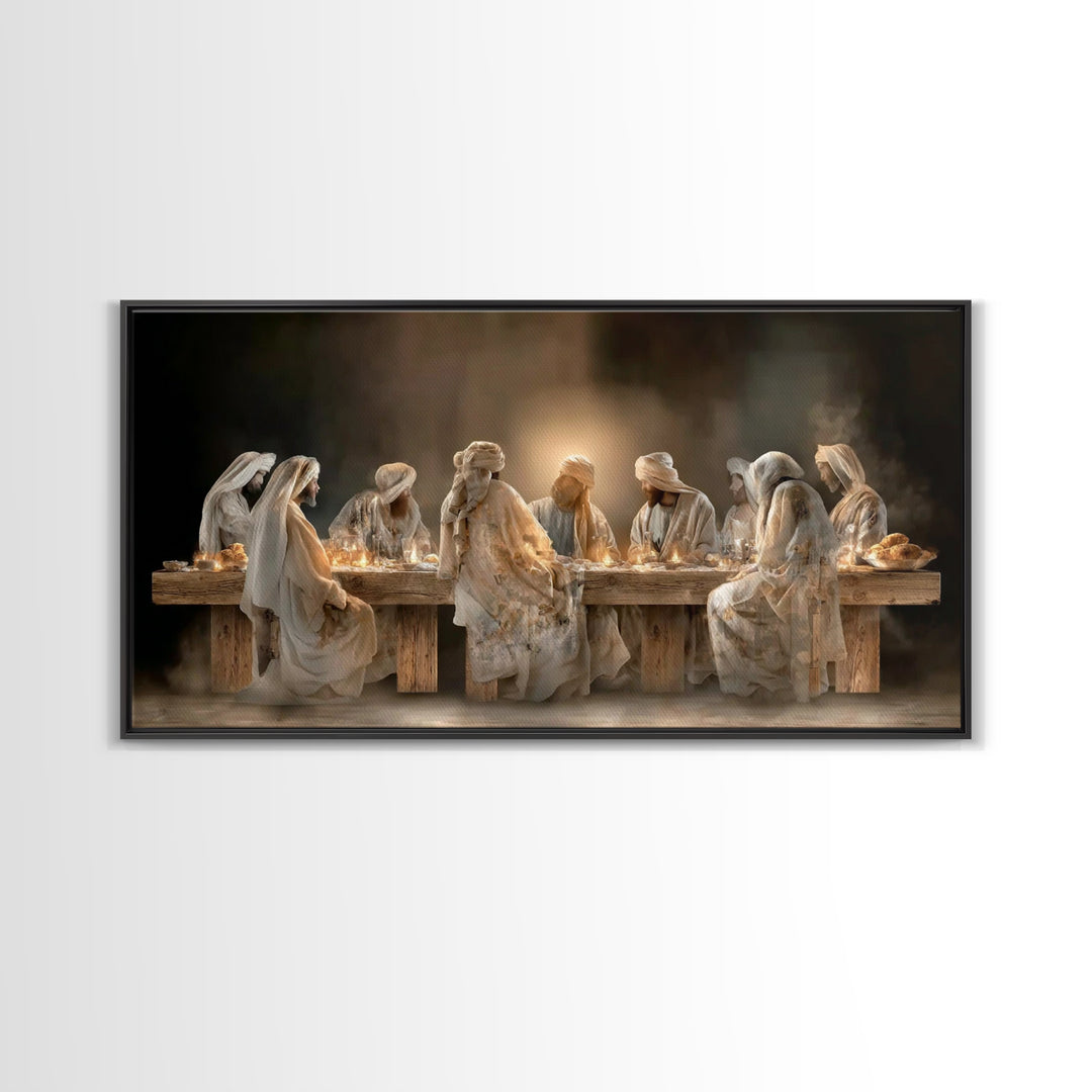 Sacred Gathering – Framed Canvas Print – Christian Art Canvas – Jesus Painting – Christian Wall Art – Christmas Art – Christian Decoration