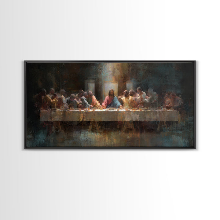 Holy Banquet – Framed Canvas Print – Christian Art Canvas – Christian Wall Art – Christian Christmas Art – Jesus Painting – Christian Decor